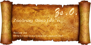 Zsolnay Osszián névjegykártya